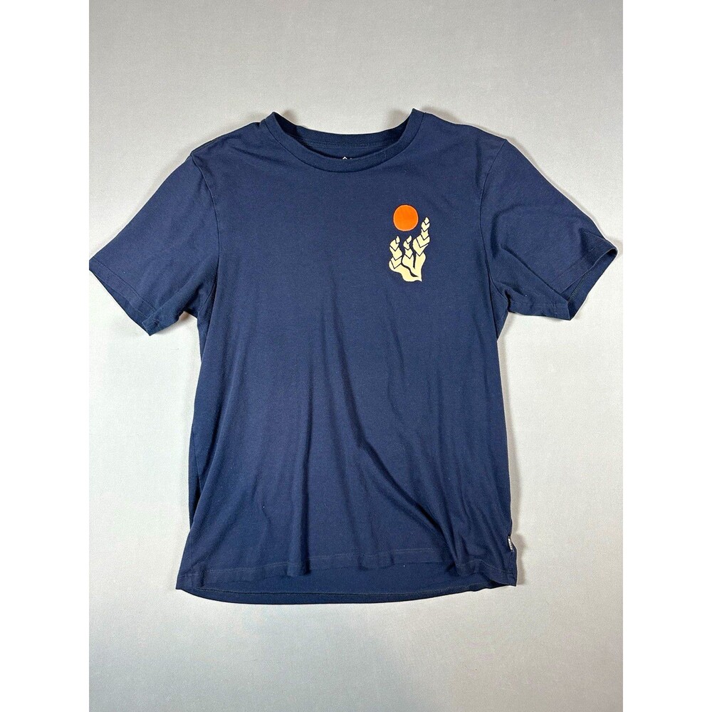 REI Co-op Outdoor Graphic Print Tee Men's M Navy Blue Crew Neck Short Sleeve